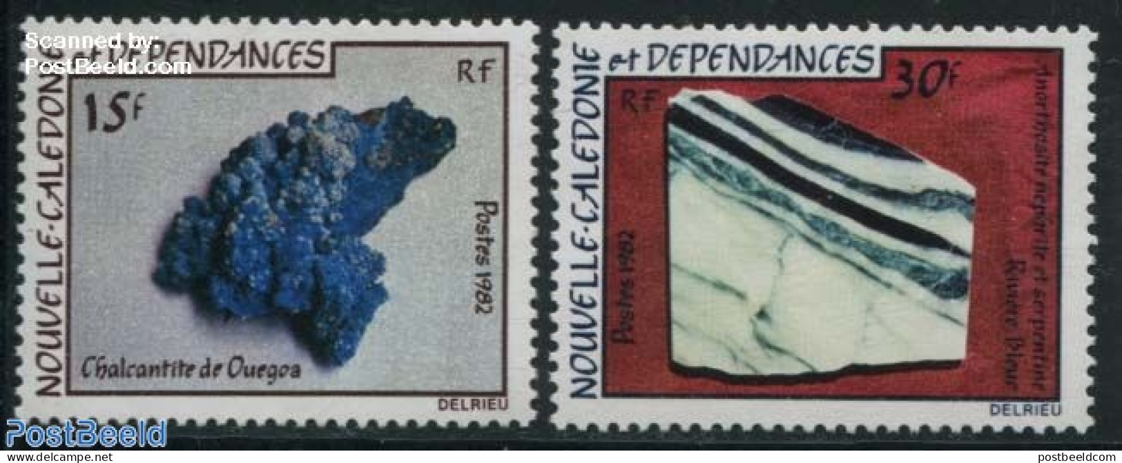 New Caledonia 1982 Minerals 2v, Mint NH, History - Geology - Neufs