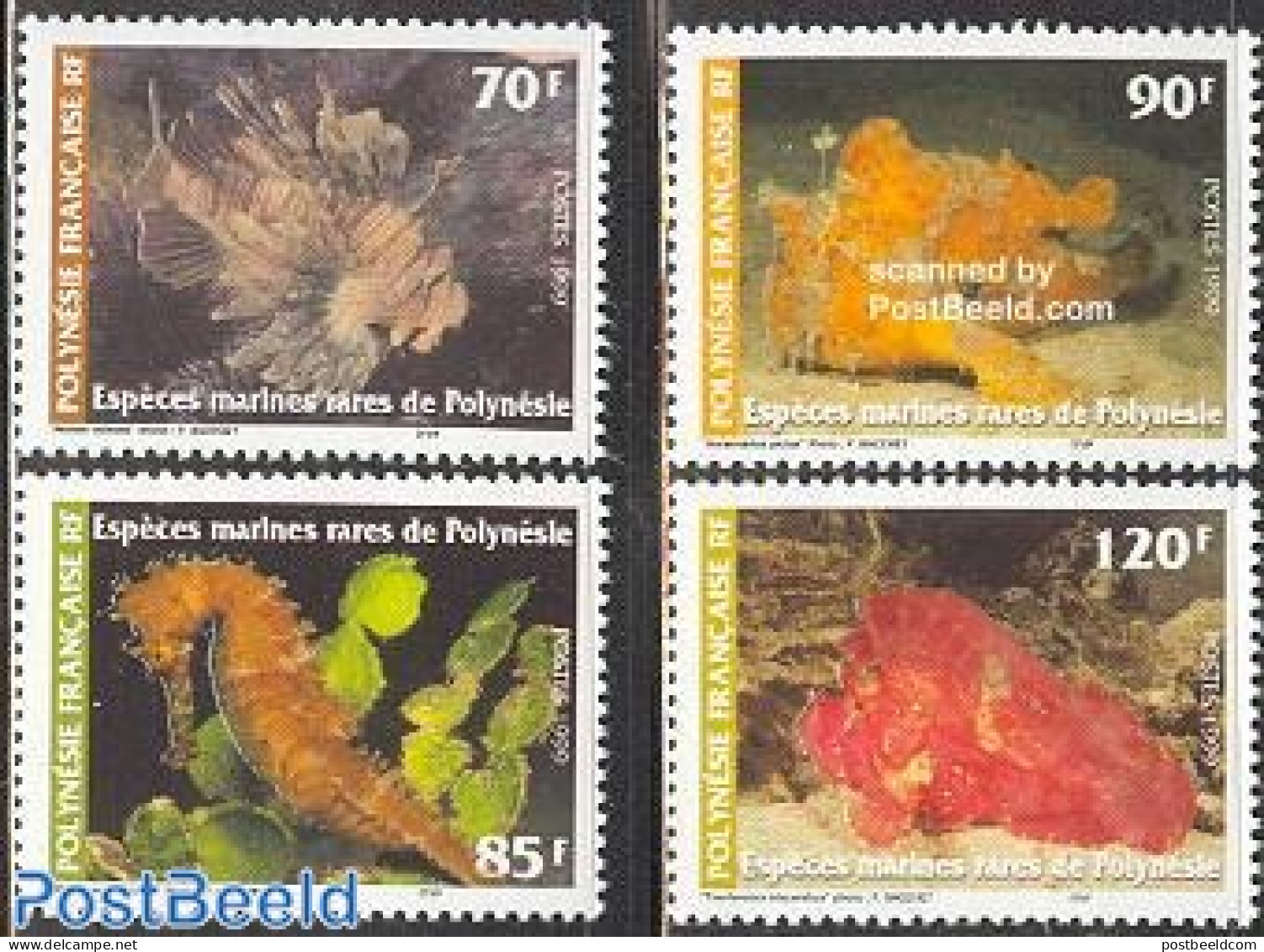 French Polynesia 1999 Rare Sea Animals 4v, Mint NH, Nature - Fish - Shells & Crustaceans - Neufs