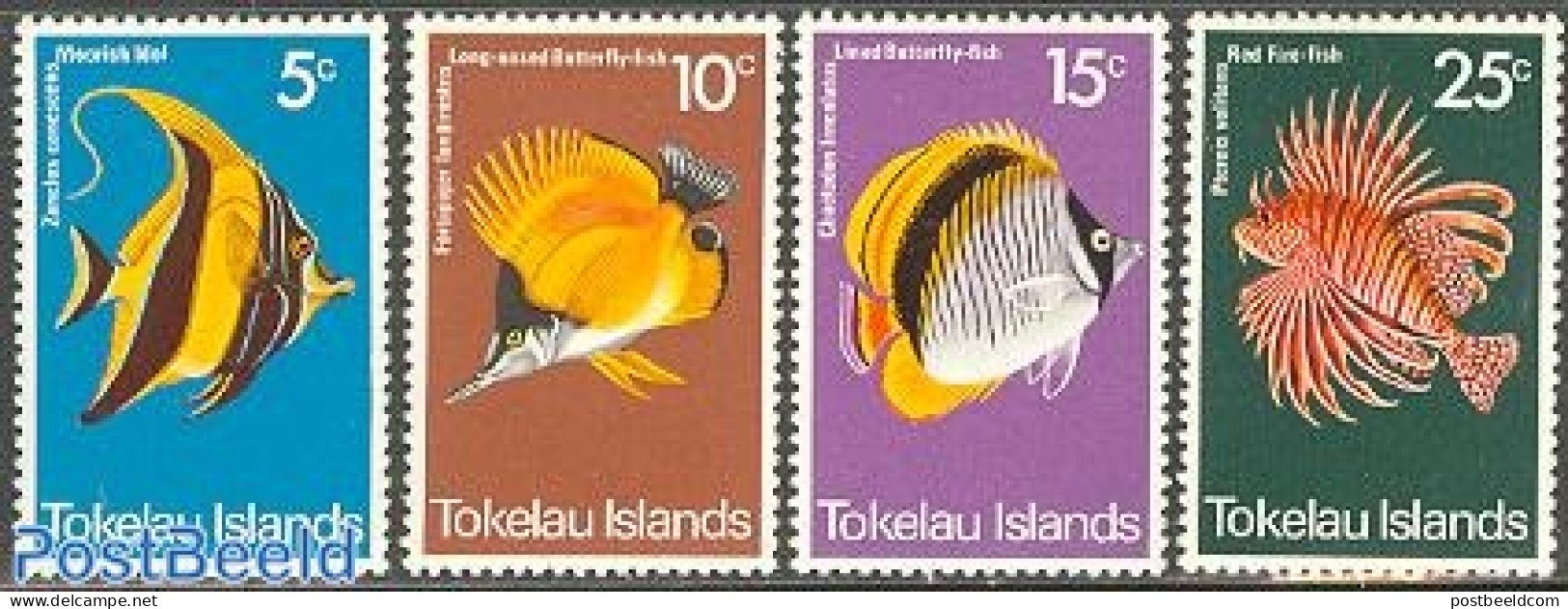 Tokelau Islands 1975 Fish 4v, Mint NH, Nature - Fish - Fishes