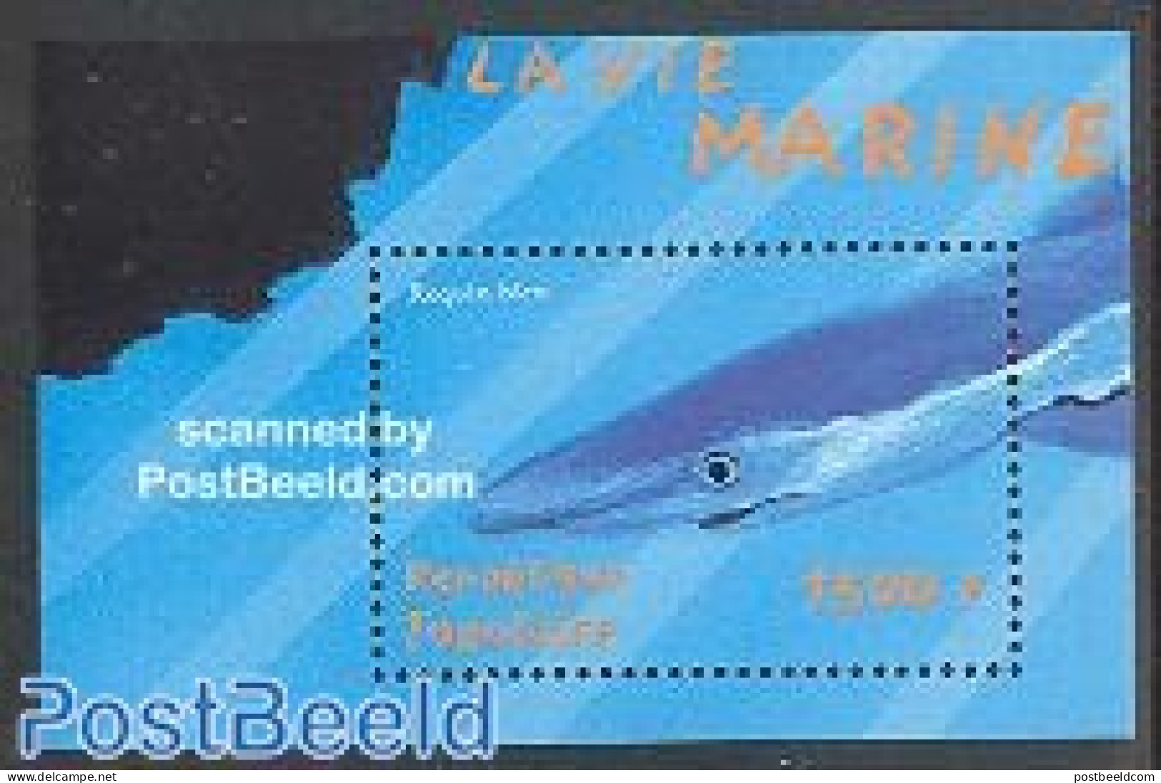 Togo 2001 Blue Shark S/s, Mint NH, Nature - Fish - Sharks - Peces