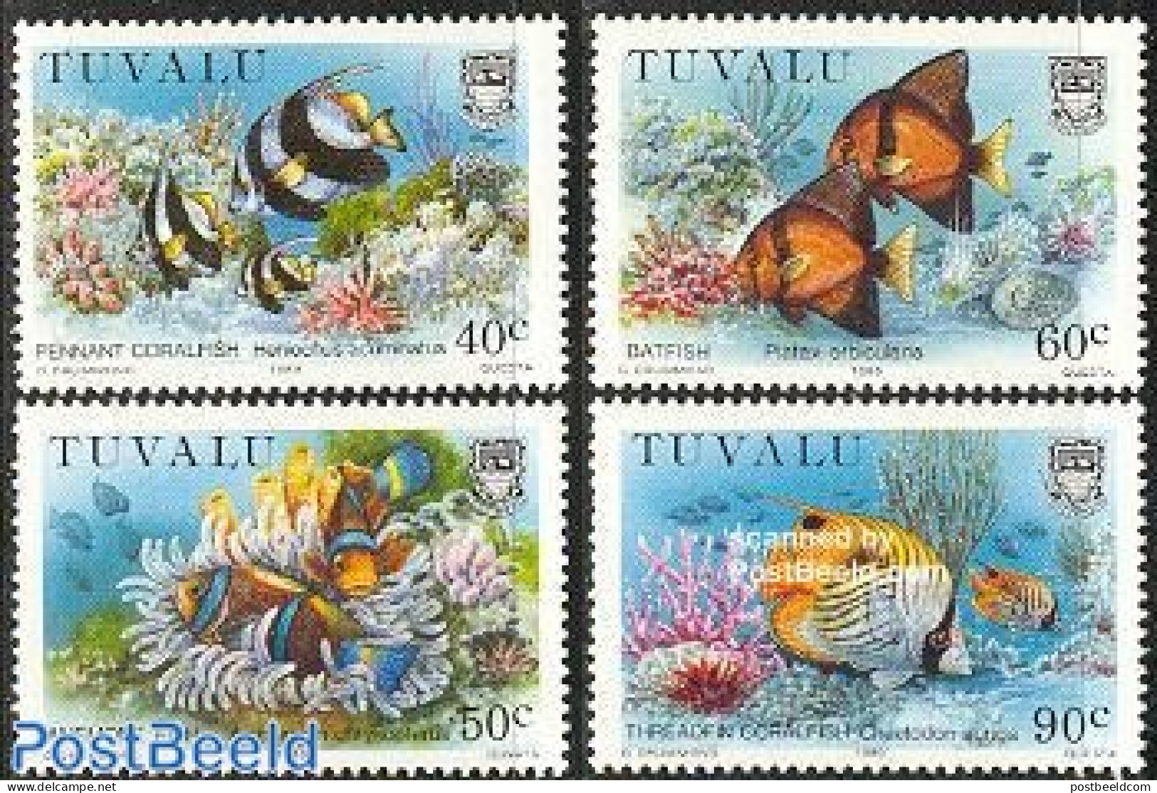 Tuvalu 1989 Marine Life 4v, Mint NH, Nature - Fish - Vissen