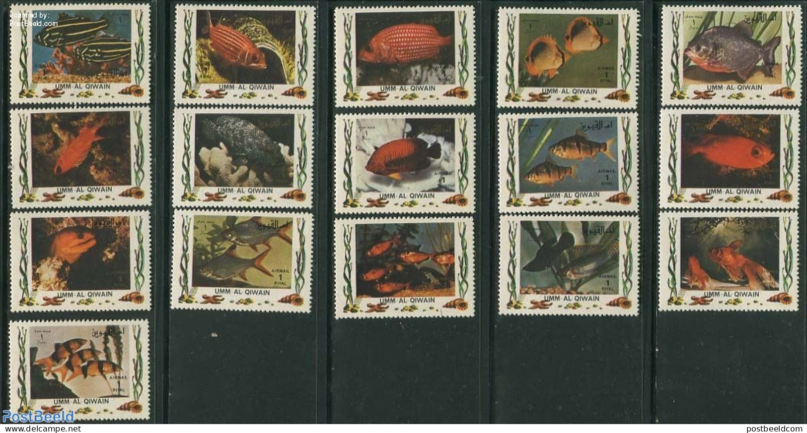 Umm Al-Quwain 1972 Tropical Fish 16v, Mint NH, Nature - Fish - Fishes