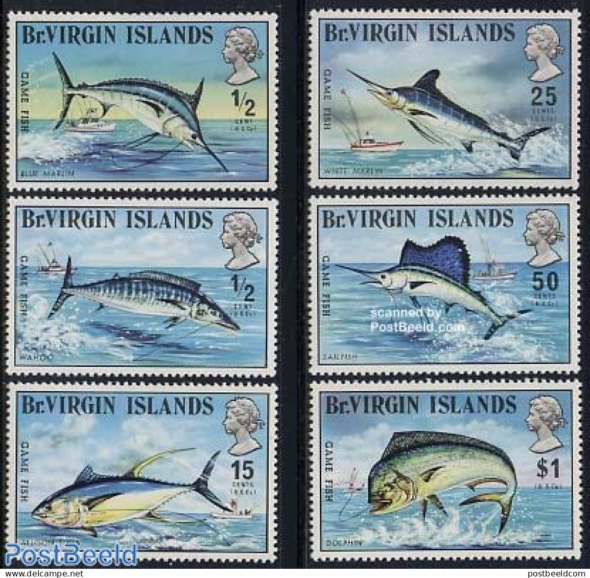 Virgin Islands 1972 Sea Fishing 6v, Mint NH, Nature - Fish - Fishing - Fishes