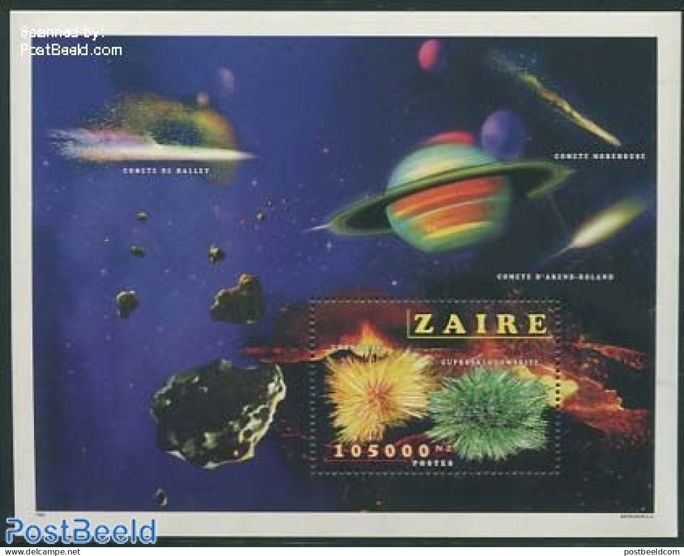 Congo Dem. Republic, (zaire) 1996 Minerals S/s, Mint NH, History - Science - Geology - Astronomy - Halley's Comet - Astrology