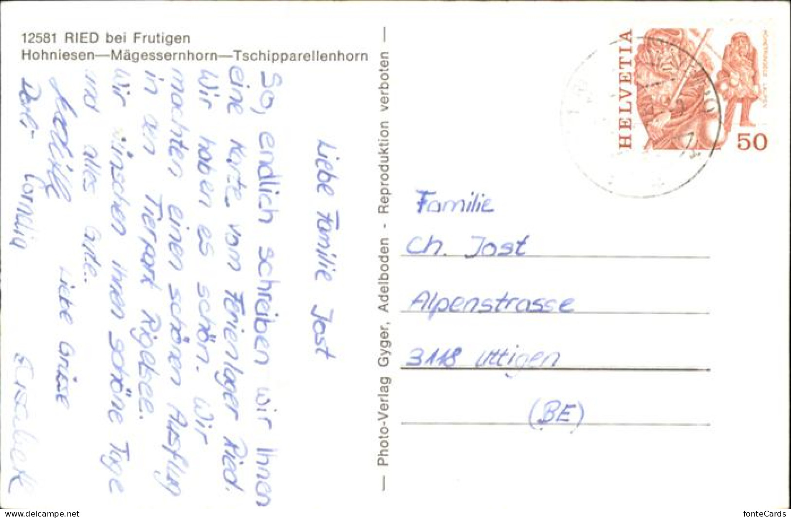 11027004 Ried_BE Hohniesen Maegesserhorn Tschipparellenhorn - Sonstige & Ohne Zuordnung