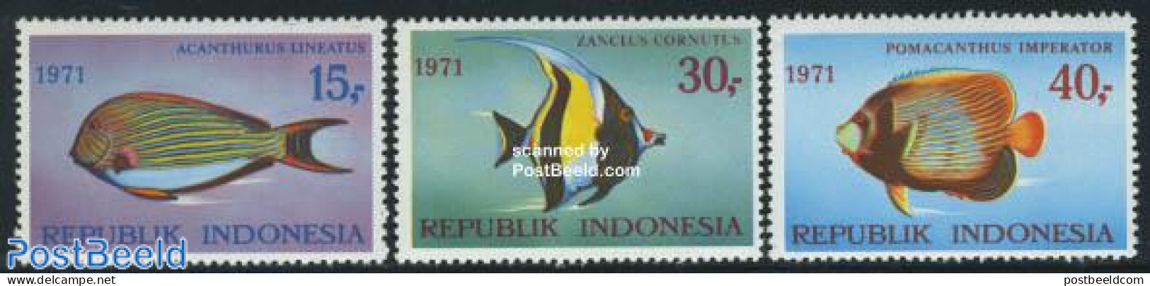 Indonesia 1971 Fish 3v, Mint NH, Nature - Fish - Vissen