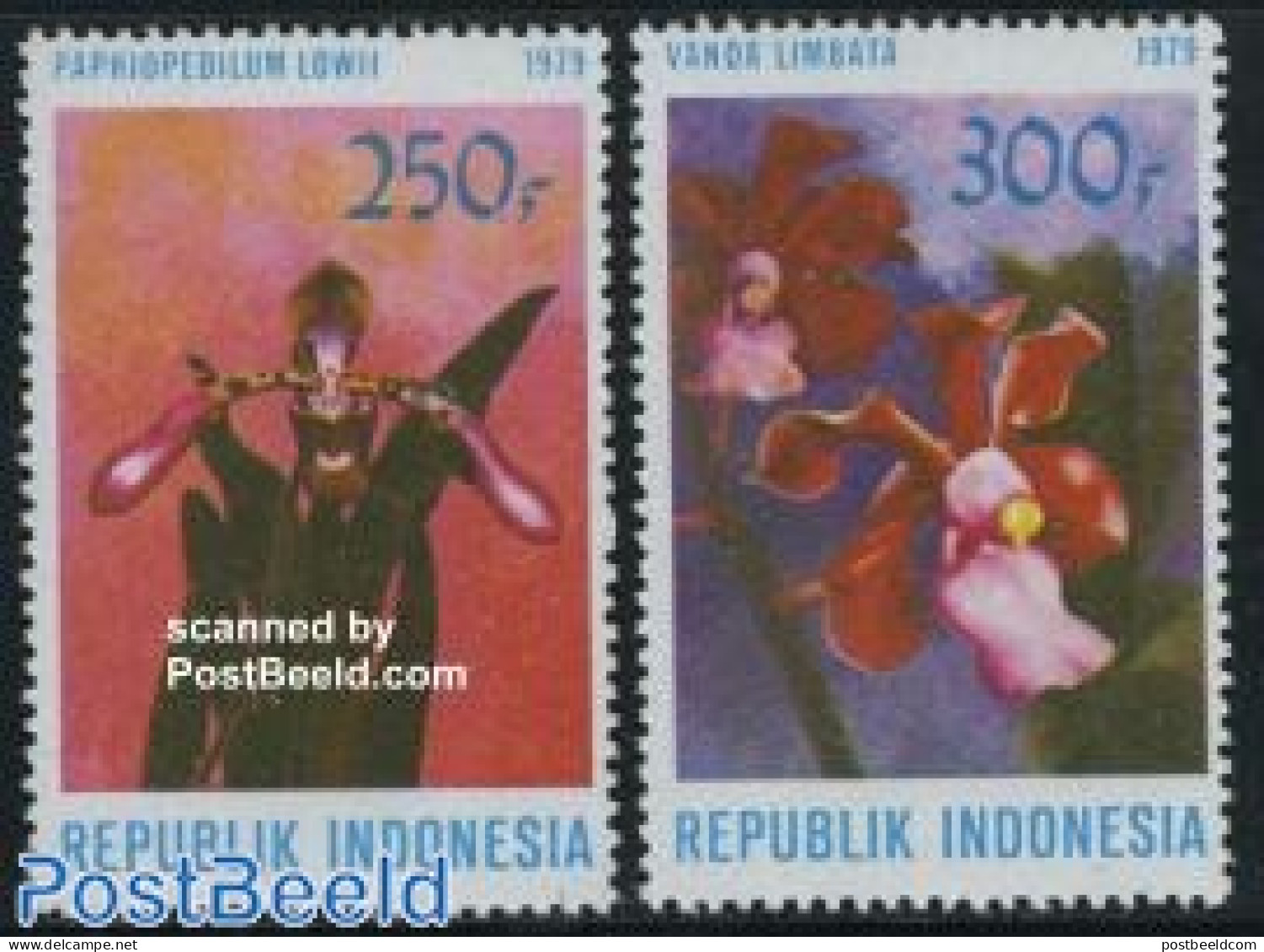 Indonesia 1979 Orchids 2v (from S/s), Mint NH, Nature - Flowers & Plants - Orchids - Indonésie
