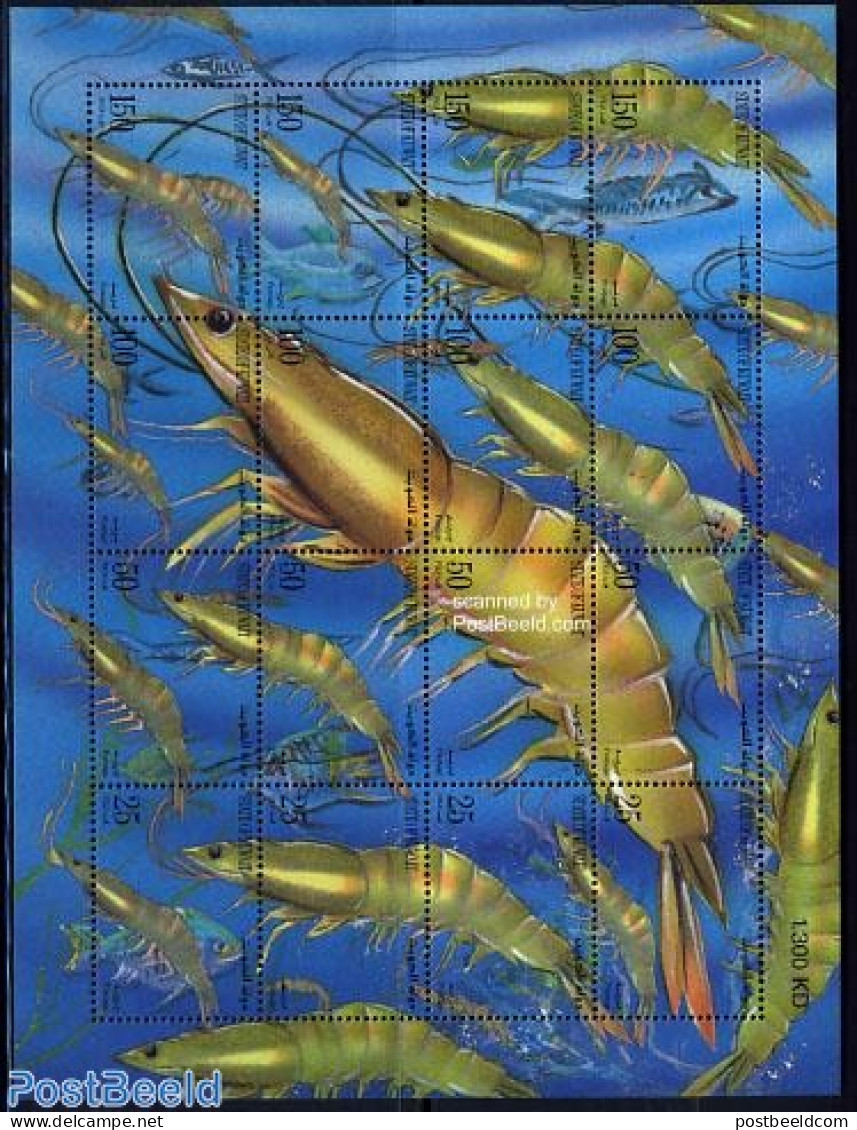 Kuwait 1997 Marine Life 16v M/s, Mint NH, Nature - Fish - Crabs And Lobsters - Vissen