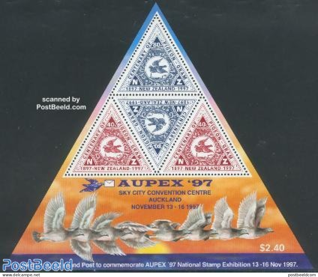 New Zealand 1997 Aupex Exposition S/s, Mint NH, Nature - Birds - Philately - Pigeons - Unused Stamps