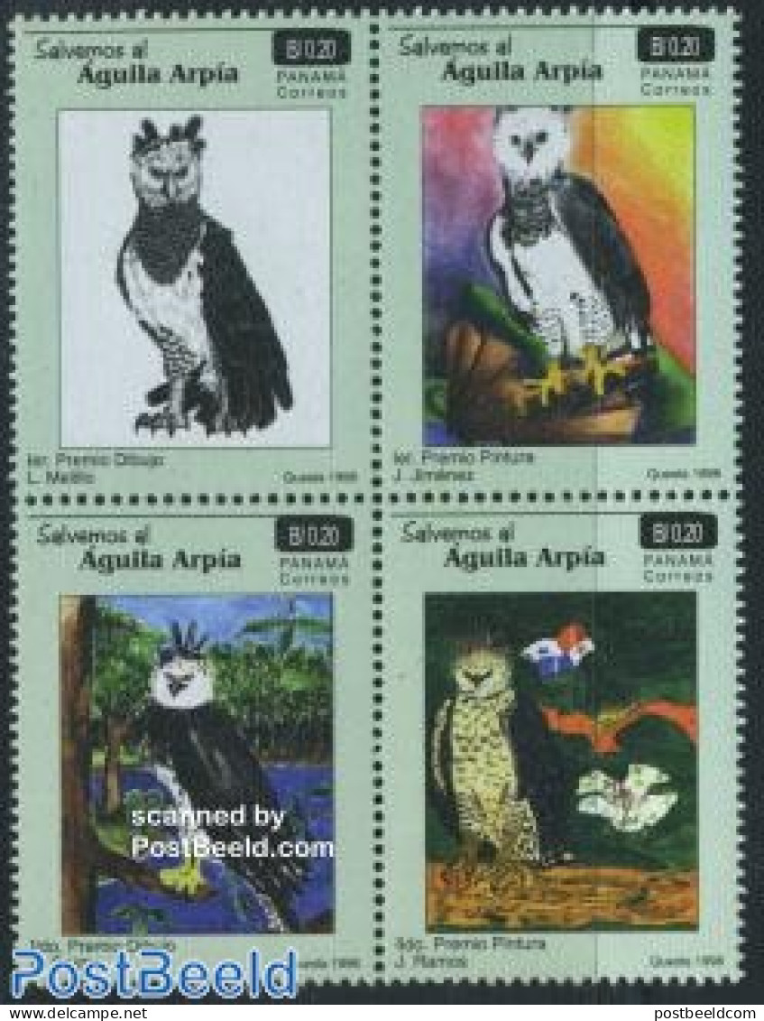 Panama 1998 Owls 4v [+], Mint NH, Nature - Birds - Owls - Panama