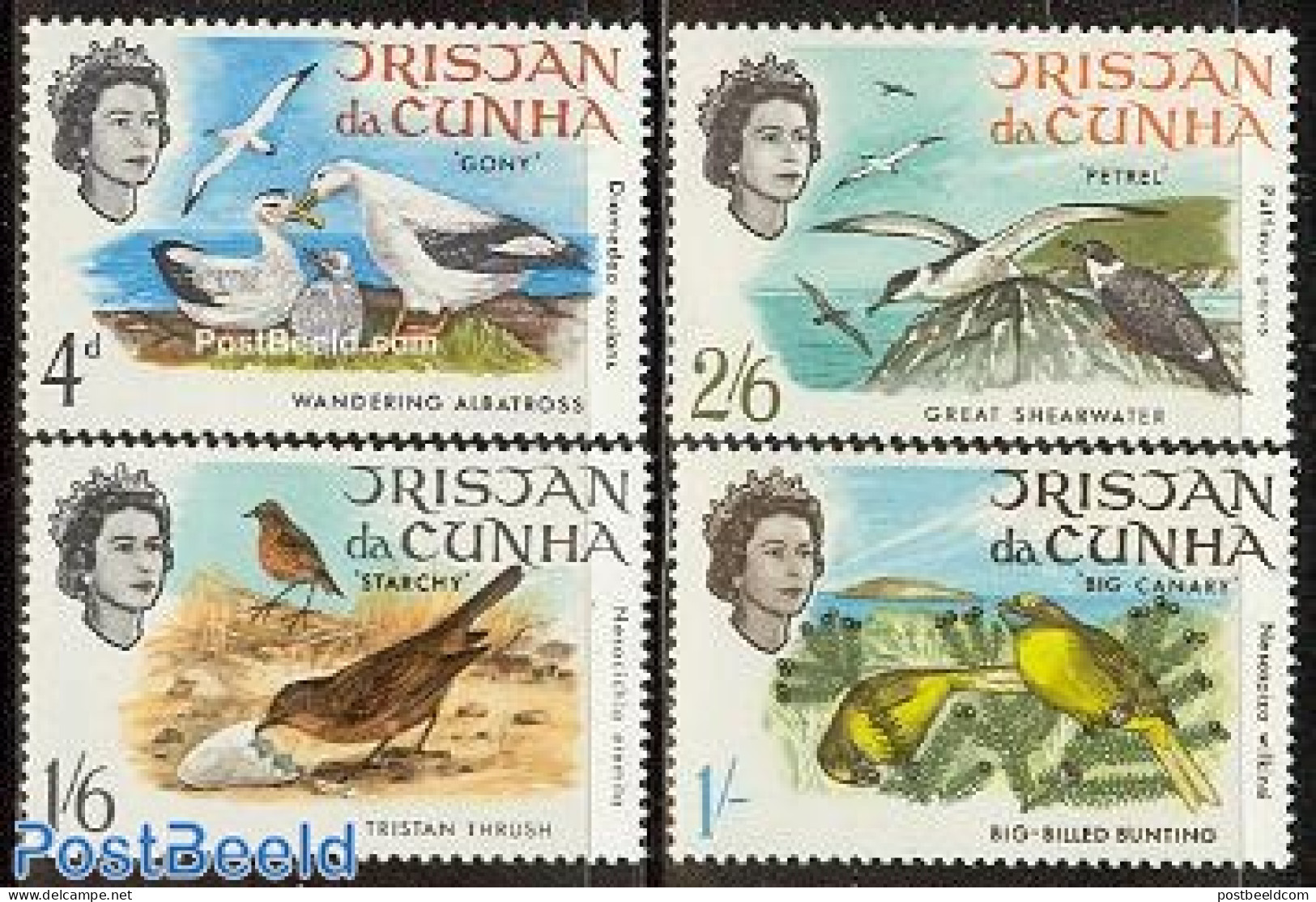 Tristan Da Cunha 1968 Birds 4v, Mint NH, Nature - Birds - Tristan Da Cunha