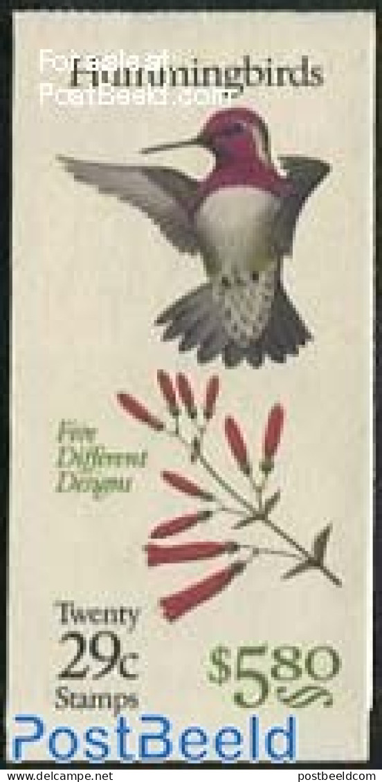 United States Of America 1992 Hummingbirds Booklet, Mint NH, Nature - Birds - Stamp Booklets - Hummingbirds - Unused Stamps
