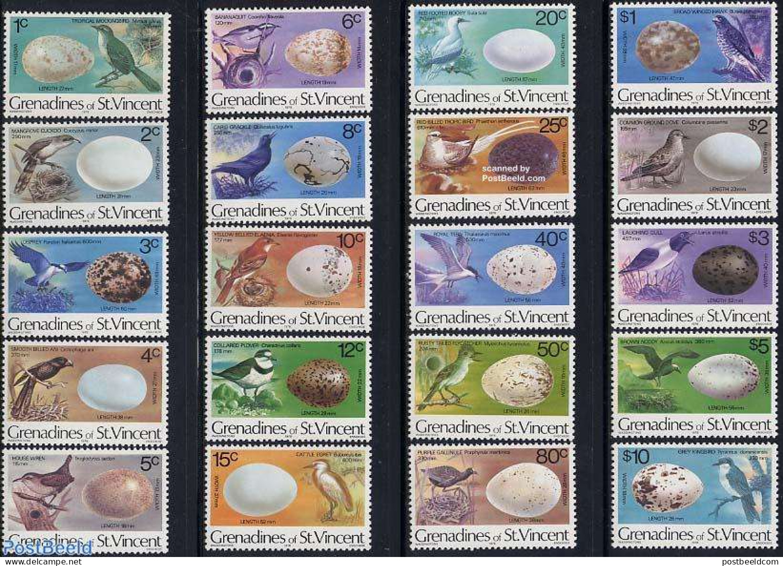 Saint Vincent & The Grenadines 1978 Birds 20v (with Year 1978), Mint NH, Nature - Birds - St.Vincent E Grenadine