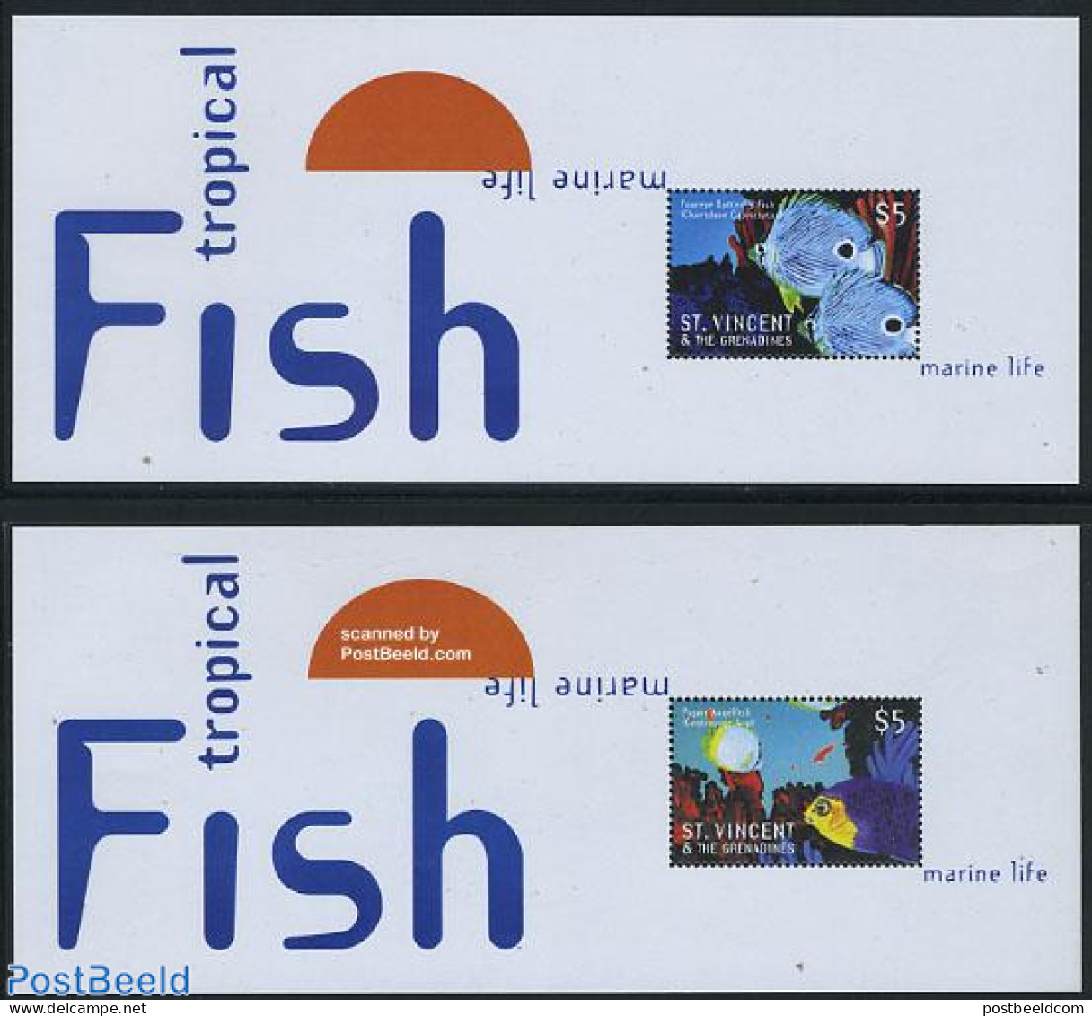 Saint Vincent 2000 Tropical Fish 2 S/s, Mint NH, Nature - Fish - Vissen