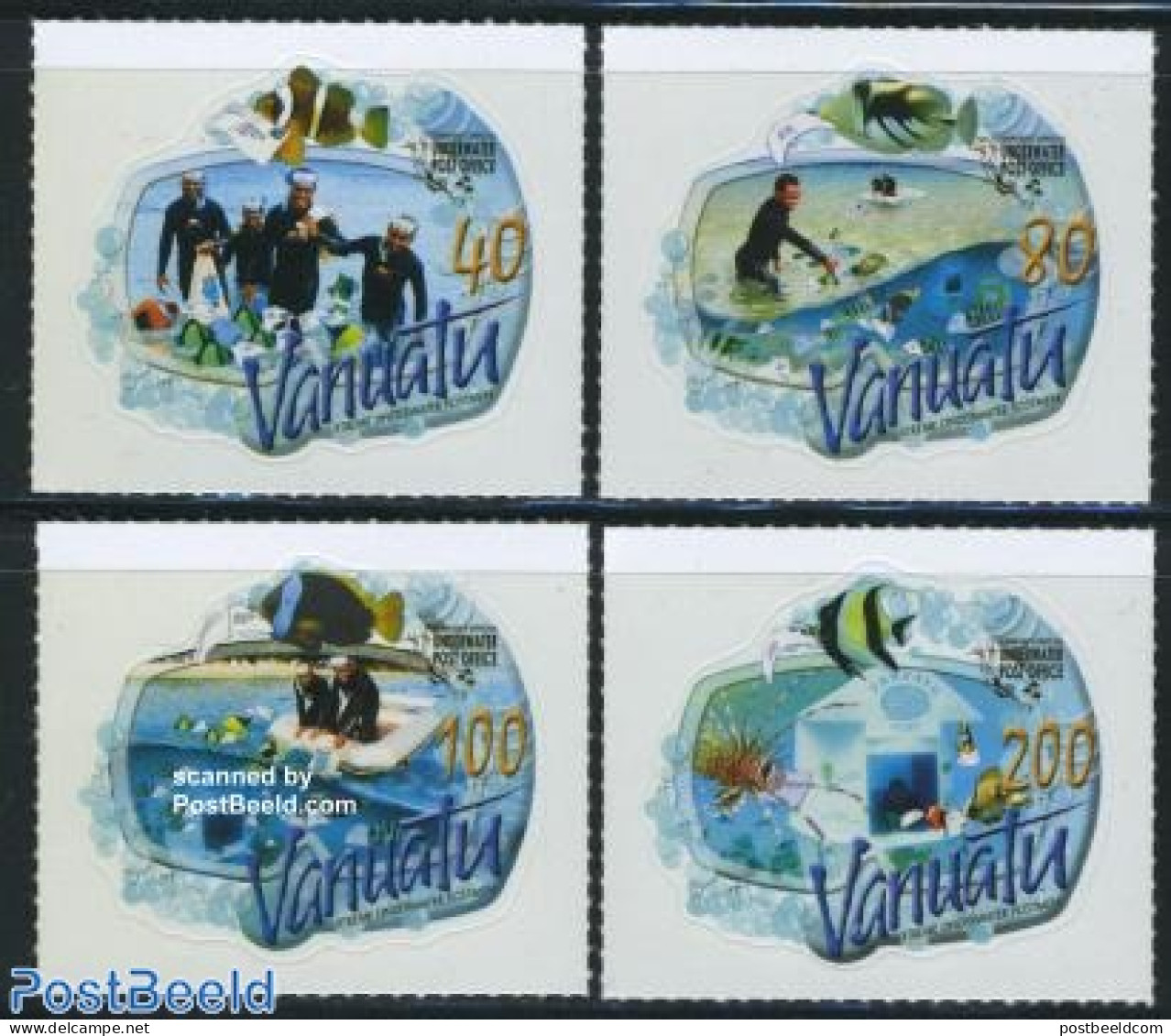 Vanuatu 2008 Underwater Post Office 4v S-a, Mint NH, Nature - Sport - Fish - Diving - Post - Poissons