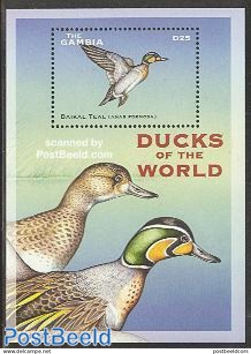Gambia 2001 Baikal Teal S/s, Mint NH, Nature - Birds - Ducks - Gambie (...-1964)