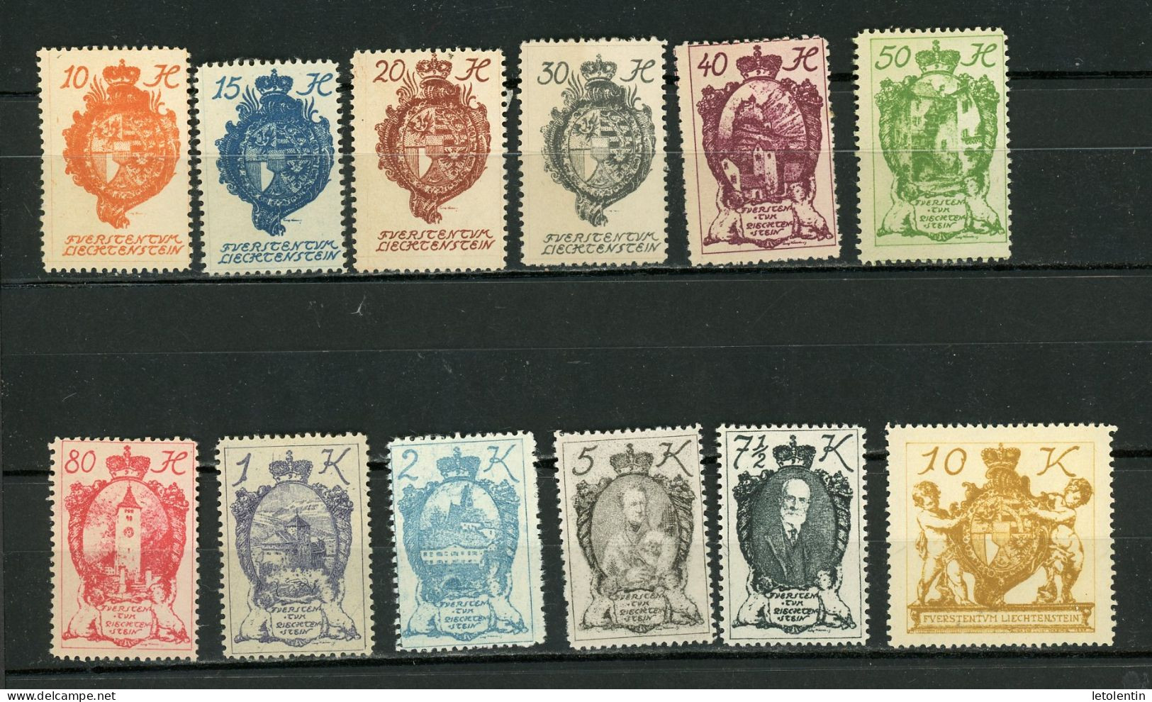 LIECHTENSTEIN - VUES - N° Yvert 26+27+28+29+31+32+34+35+36+37+38+39* - Unused Stamps