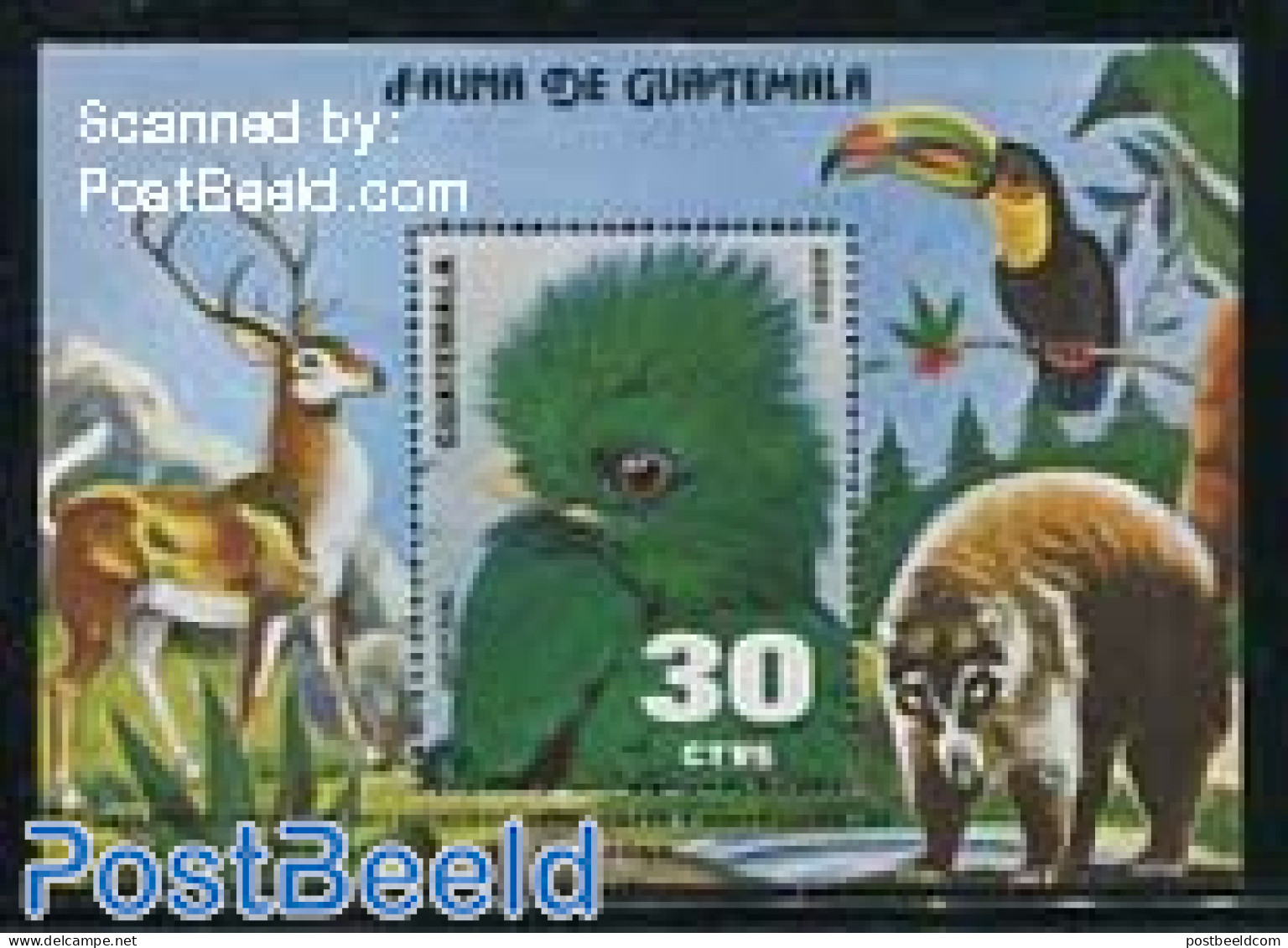 Guatemala 1979 Animals S/s, Mint NH, Nature - Animals (others & Mixed) - Birds - Deer - Toucans - Guatemala