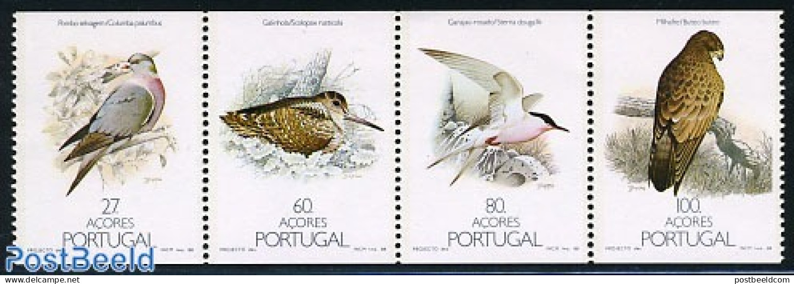 Azores 1988 Birds 4v (from Booklet), Mint NH, Nature - Birds - Pigeons - Azores