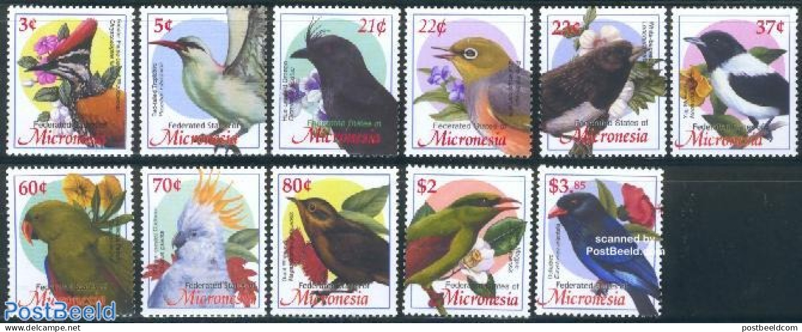 Micronesia 2002 Birds 11v, Mint NH, Nature - Birds - Parrots - Micronésie