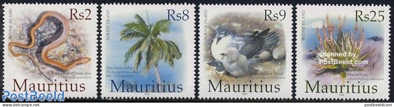 Mauritius 2005 Round Island 4v, Mint NH, Nature - Birds - Flowers & Plants - Reptiles - Snakes - Trees & Forests - Rotary Club