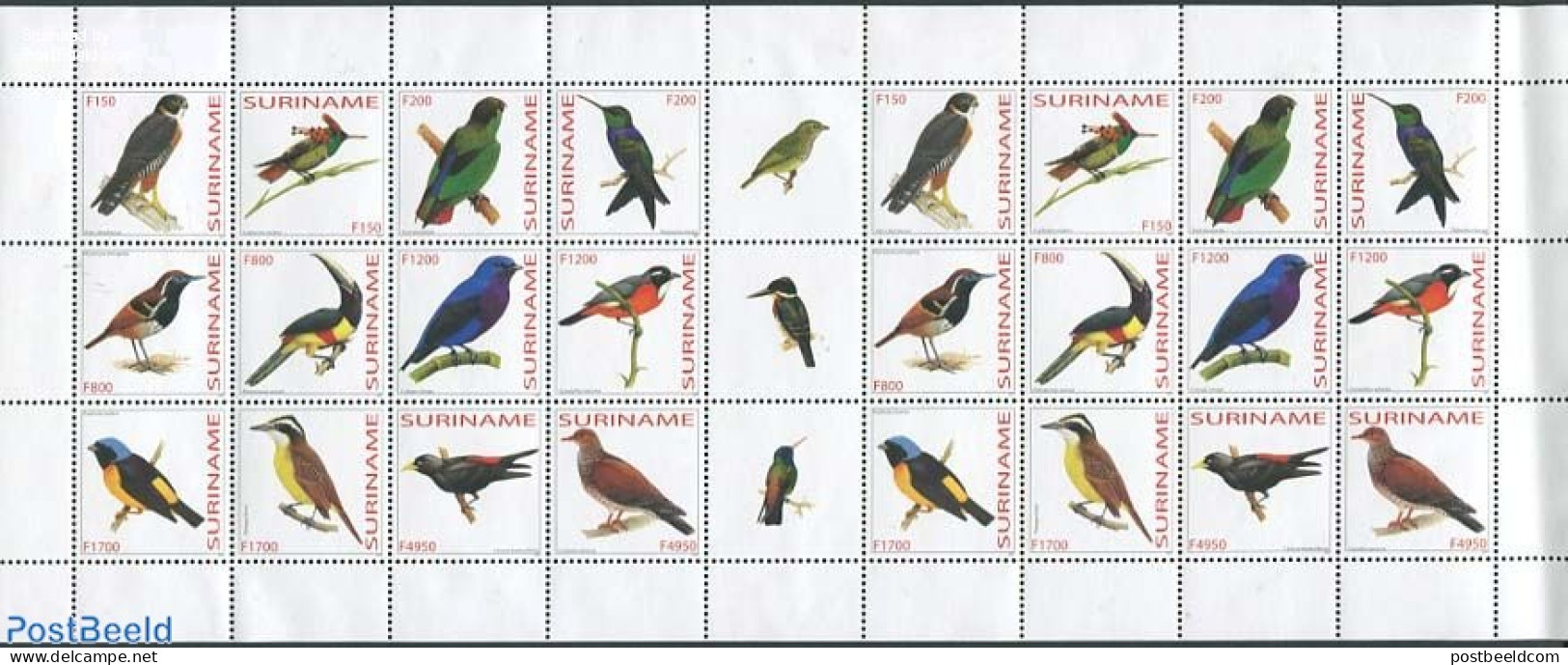 Suriname, Republic 2003 Birds 2x12v M/s, Mint NH, Nature - Birds - Surinam