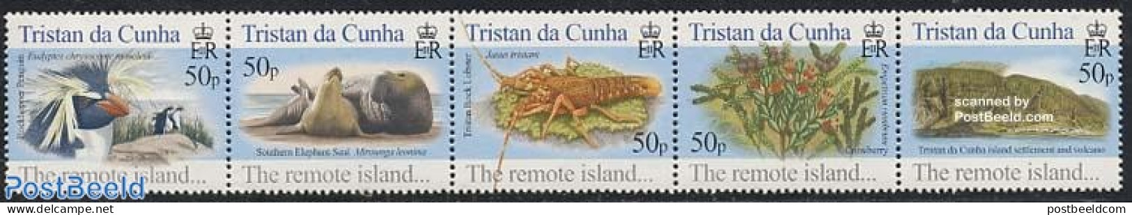 Tristan Da Cunha 2005 The Remote Island 5v [::::], Mint NH, Nature - Animals (others & Mixed) - Birds - Flowers & Plan.. - Tristan Da Cunha
