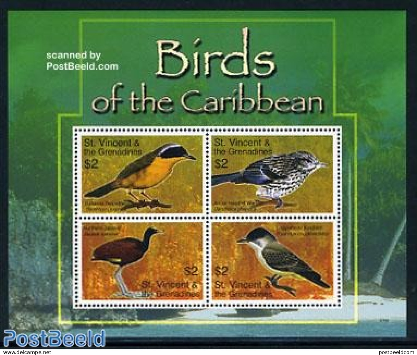 Saint Vincent & The Grenadines 2007 Birds Of The Caribbean 4v M/s, Mint NH, Nature - Birds - St.Vincent & Grenadines