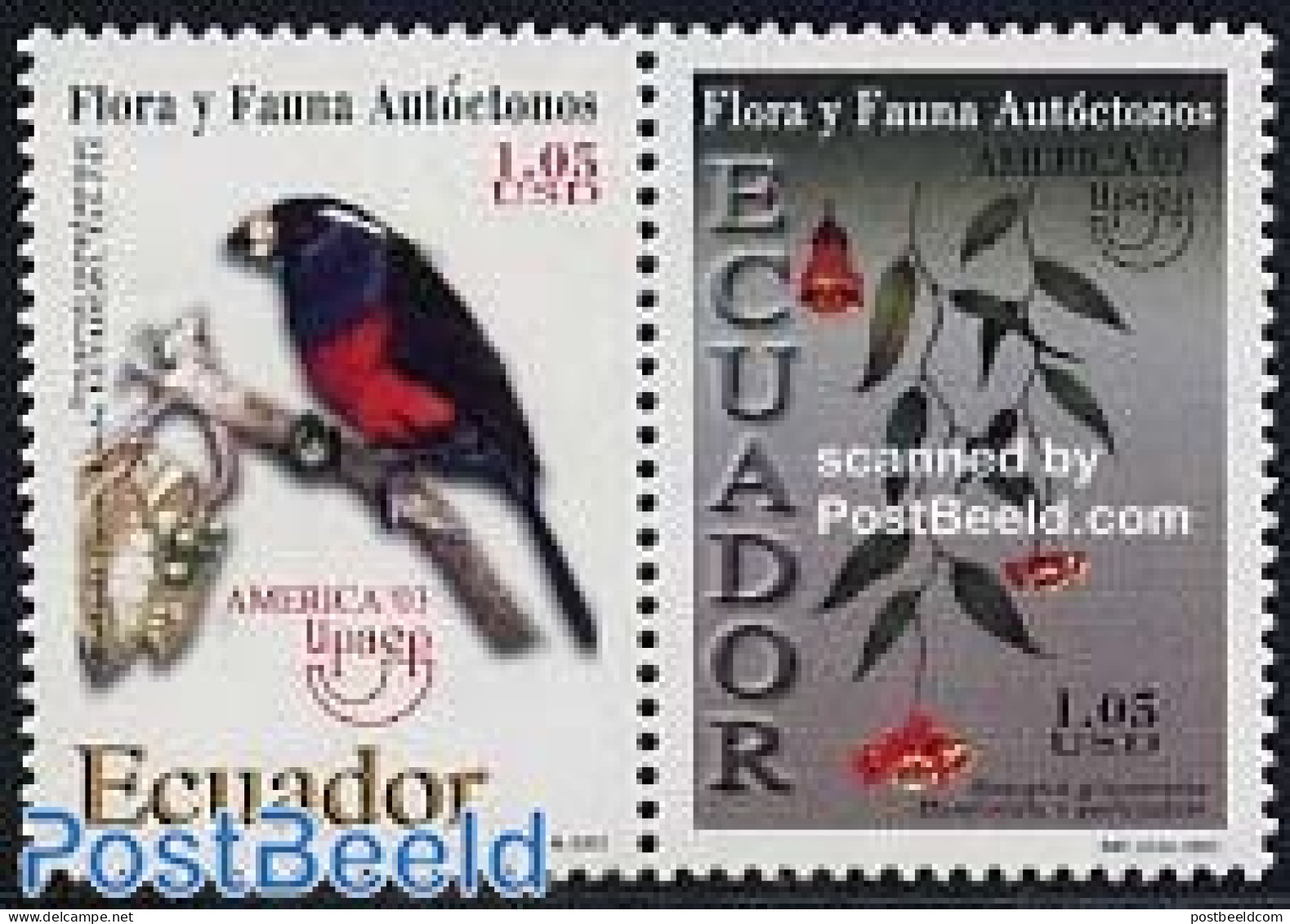 Ecuador 2003 UPAEP 2v [:], Mint NH, Nature - Birds - Flowers & Plants - U.P.A.E. - Ecuador