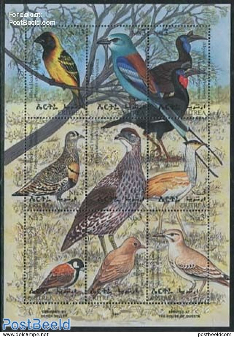 Eritrea 1998 Birds 9v M/s, Mint NH, Nature - Birds - Eritrea