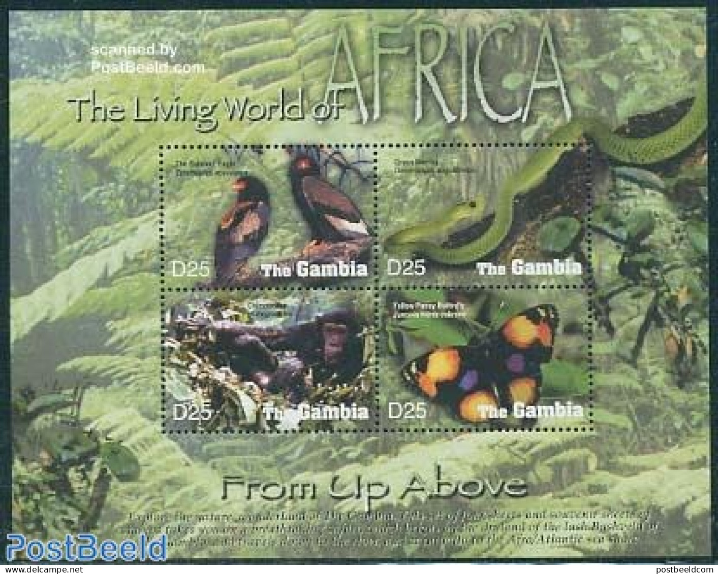 Gambia 2005 The Living World Of Africa 4v M/s, Bateleur Eagle, Mint NH, Nature - Animals (others & Mixed) - Birds - Bu.. - Gambia (...-1964)