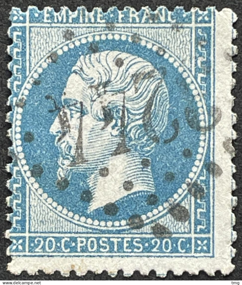 YT 22 LGC 3244 Rugles Eure (26) Indice 3 Napoléon III 1862 20c France – Ciel - 1862 Napoleon III