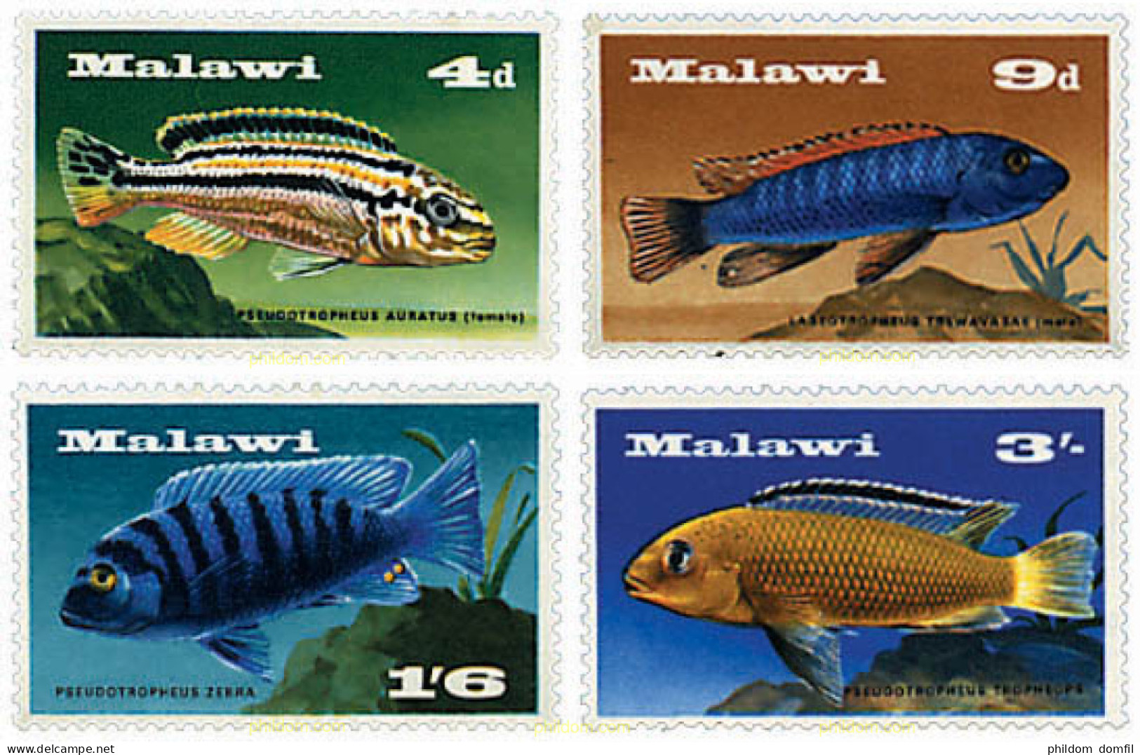 91934 MNH MALAWI 1967 PECES DE MALAWI - Malawi (1964-...)