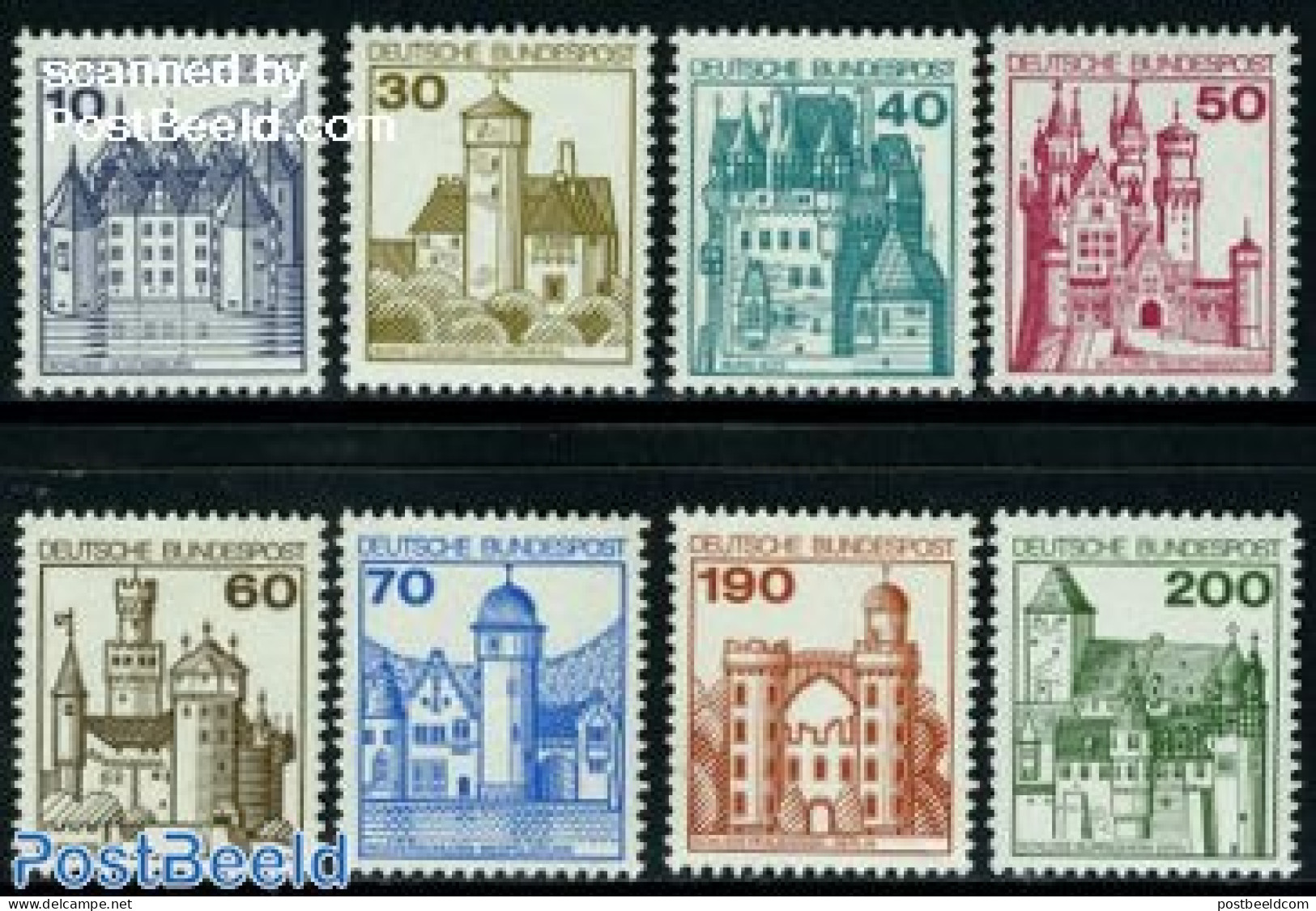 Germany, Federal Republic 1977 Definitives, Castles 8v, Mint NH, Art - Castles & Fortifications - Ungebraucht