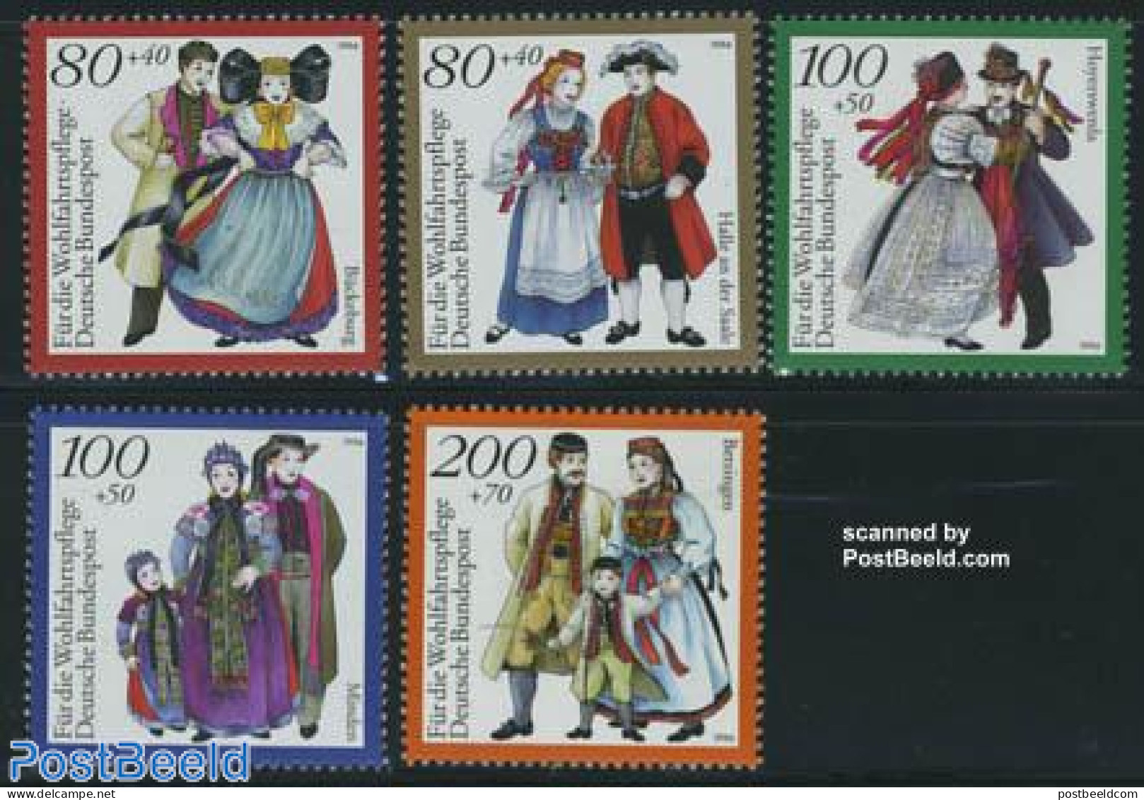 Germany, Federal Republic 1994 Welfare, Costumes 5v, Mint NH, Various - Costumes - Neufs