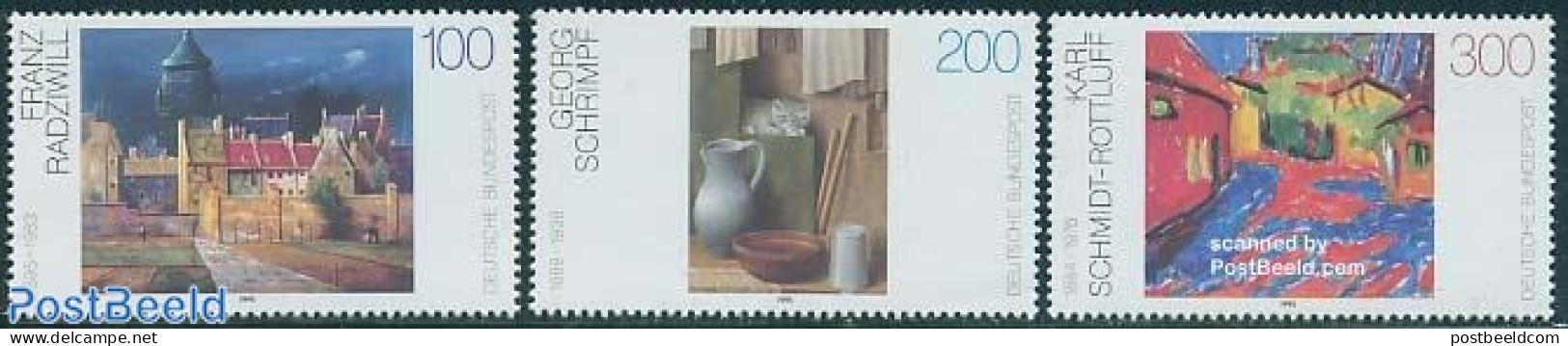 Germany, Federal Republic 1995 Modern Art 3v, Mint NH, Nature - Cats - Water, Dams & Falls - Art - Modern Art (1850-pr.. - Unused Stamps