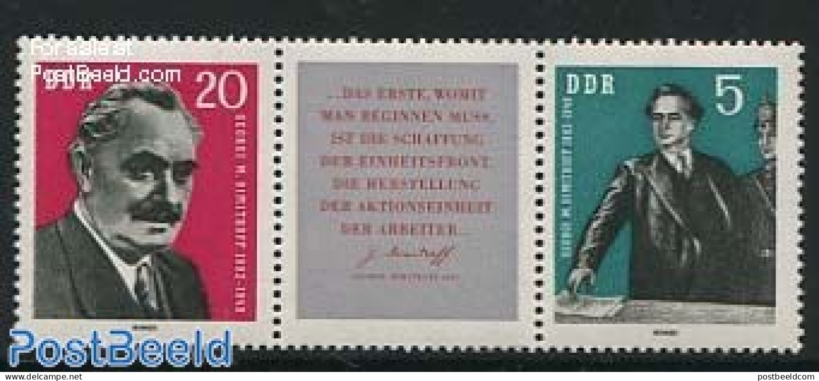 Germany, DDR 1962 Dimitrov 2v+tab [:T:], Mint NH - Neufs