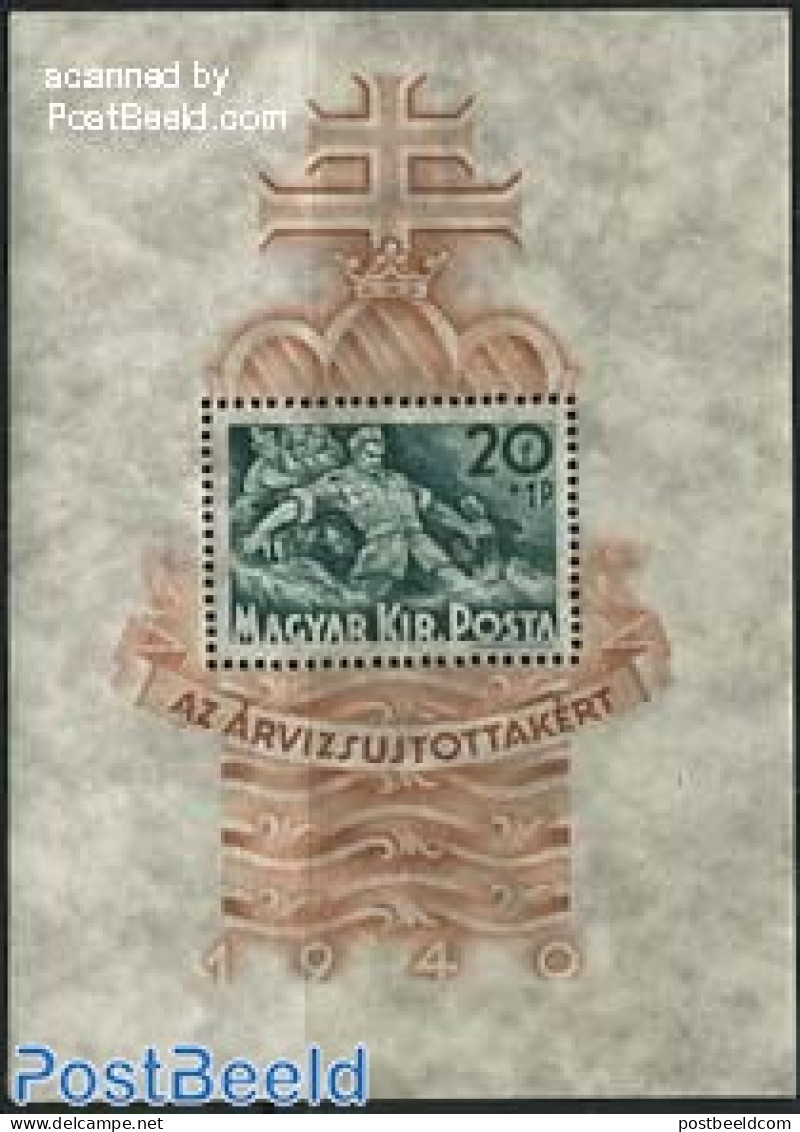 Hungary 1940 Flooding S/s, Mint NH, History - Nature - Water, Dams & Falls - Disasters - Unused Stamps