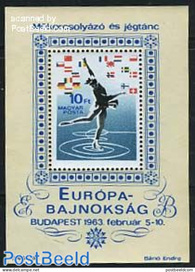 Hungary 1963 European Art Skating Games S/s, Mint NH, History - Sport - Europa Hang-on Issues - Skating - Sport (other.. - Unused Stamps