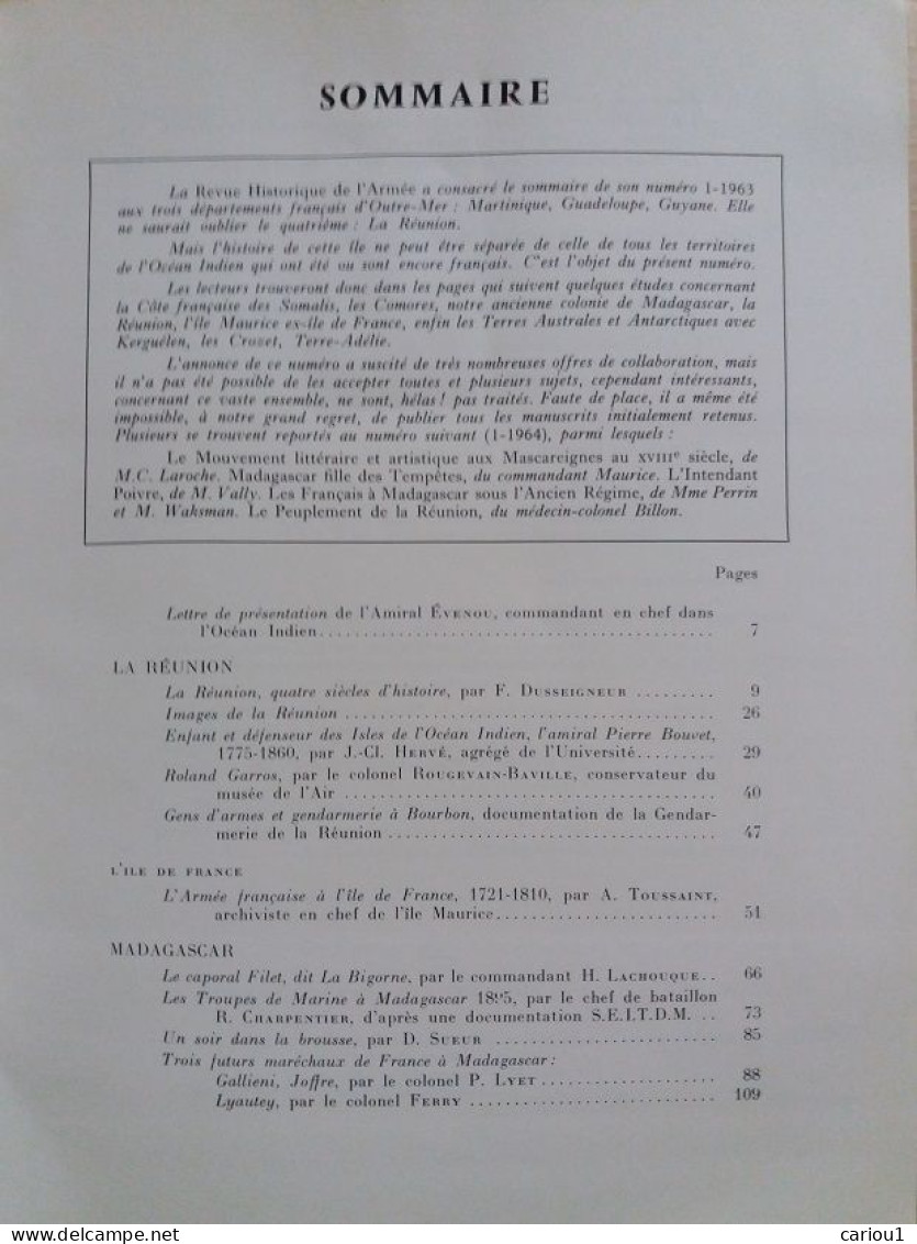 C1 REVUE HISTORIQUE ARMEE - OCEAN INDIEN Reunion MADAGASCAR Comores SOMALIS TAAF Port Inclus France - Geschiedenis