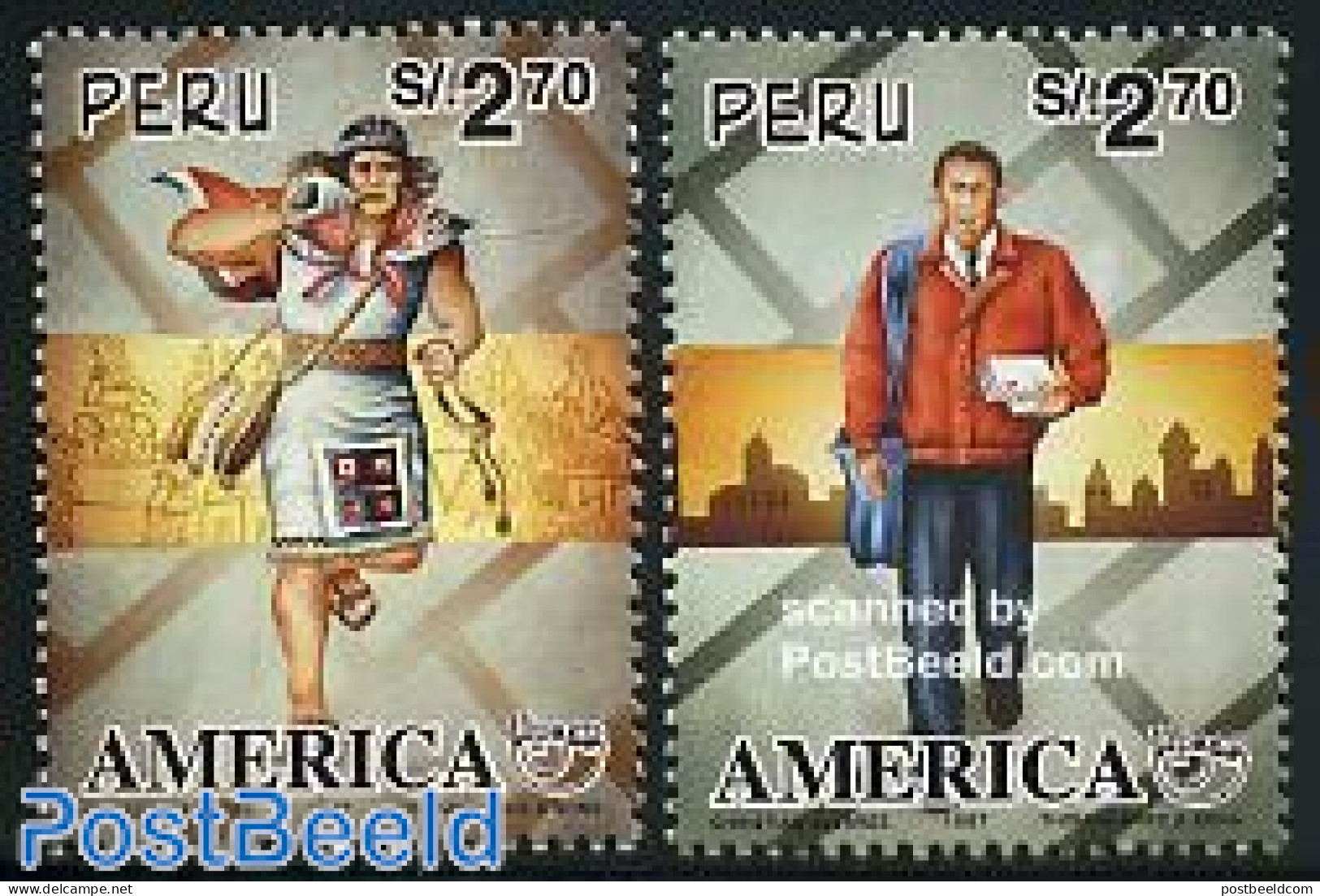 Peru 1997 UPAEP 2v, Postmen, Mint NH, Post - U.P.A.E. - Poste