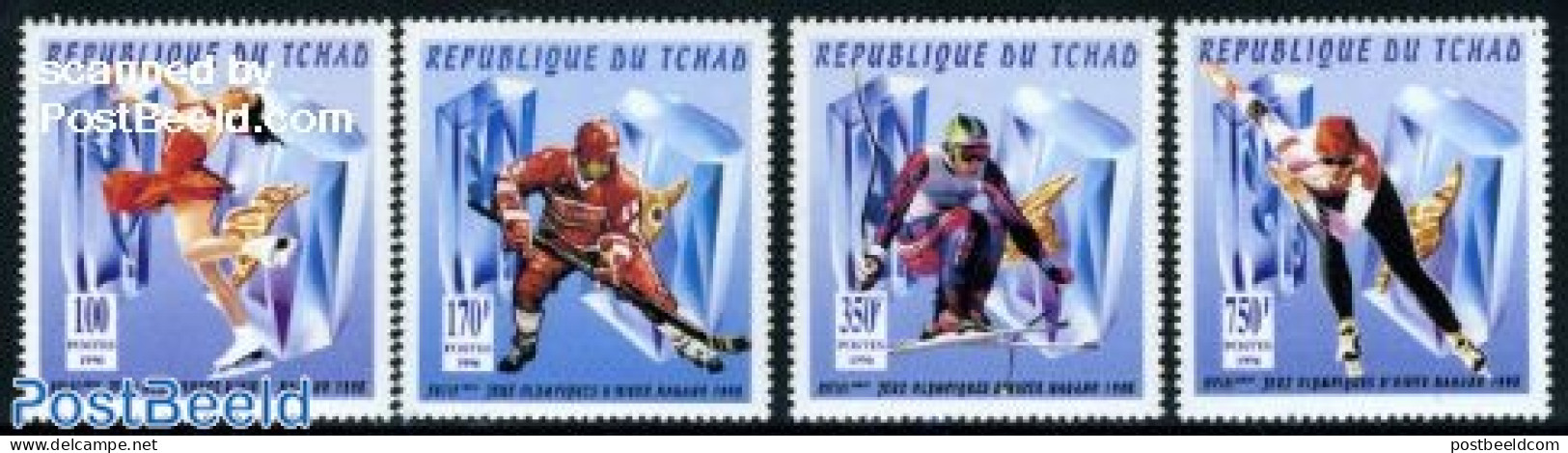 Chad 1996 Olympic Winter Games 4v, Mint NH, Sport - Ice Hockey - Olympic Winter Games - Skating - Skiing - Autres & Non Classés