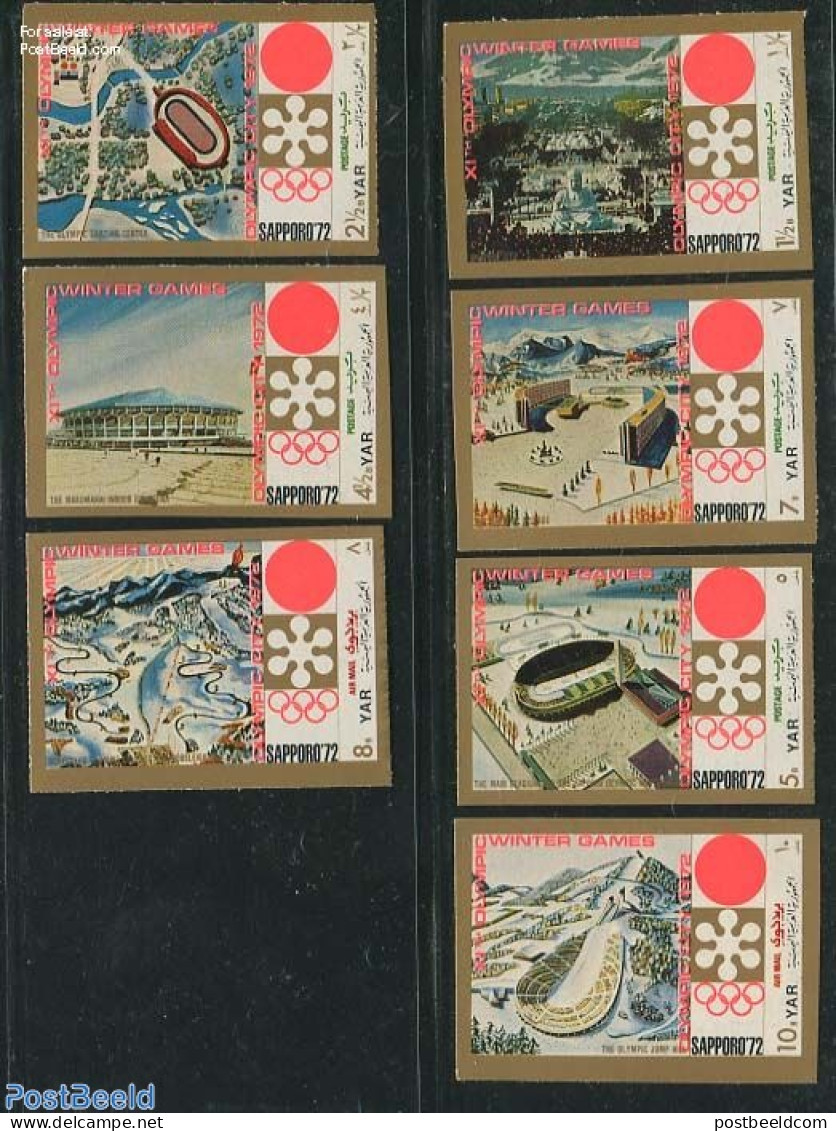 Yemen, Arab Republic 1970 Olympic Winter Games 7v Imperforated, Mint NH, Sport - Olympic Winter Games - Other & Unclassified