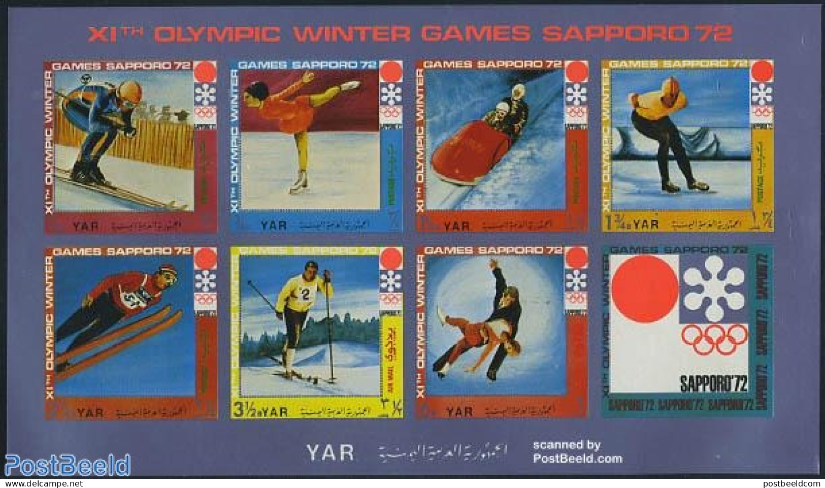 Yemen, Arab Republic 1971 Olympic Winter Games 7v Imperforated, Mint NH, Sport - (Bob) Sleigh Sports - Olympic Winter .. - Hiver