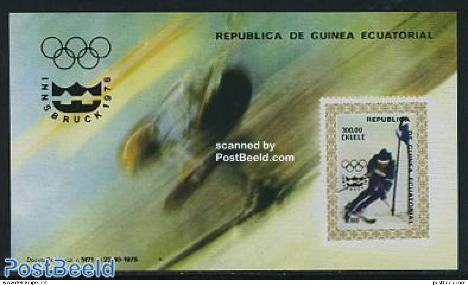 Equatorial Guinea 1976 Olympic Winter Games S/s, Mint NH, Sport - Skiing - Skiing