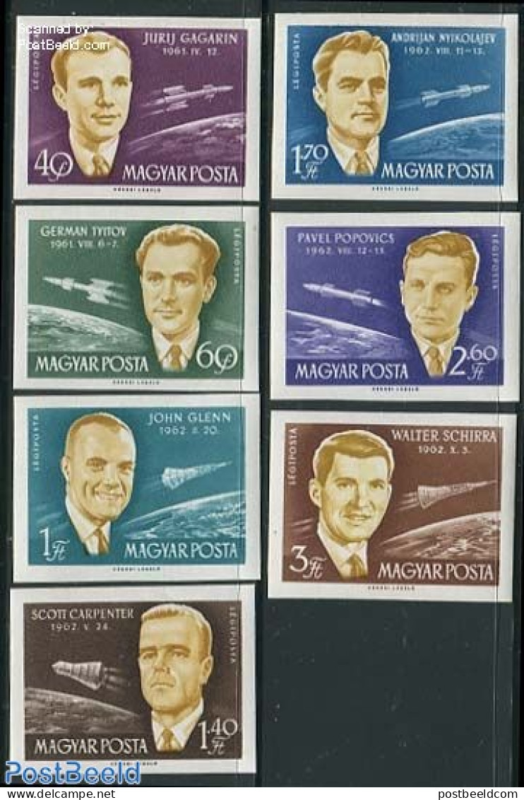 Hungary 1962 Space Conference 7v Imperforated, Mint NH, Transport - Space Exploration - Neufs