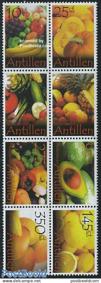 Netherlands Antilles 2007 Fruits & Vegetables 8v, Mint NH, Nature - Fruit - Fruits