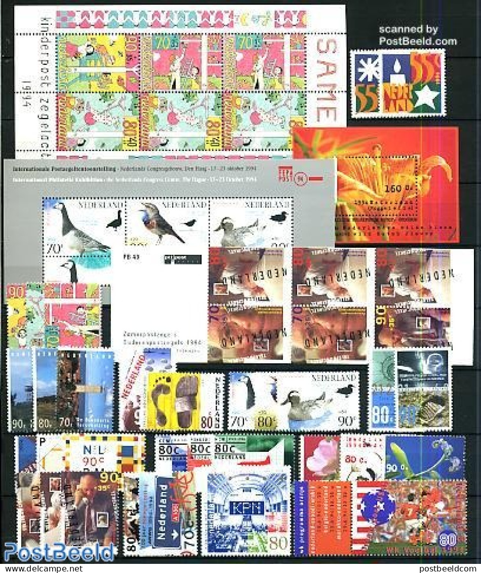 Netherlands 1994 Yearset 1994 (31v+3s/s+1bklt), Mint NH, Various - Yearsets (by Country) - Unused Stamps