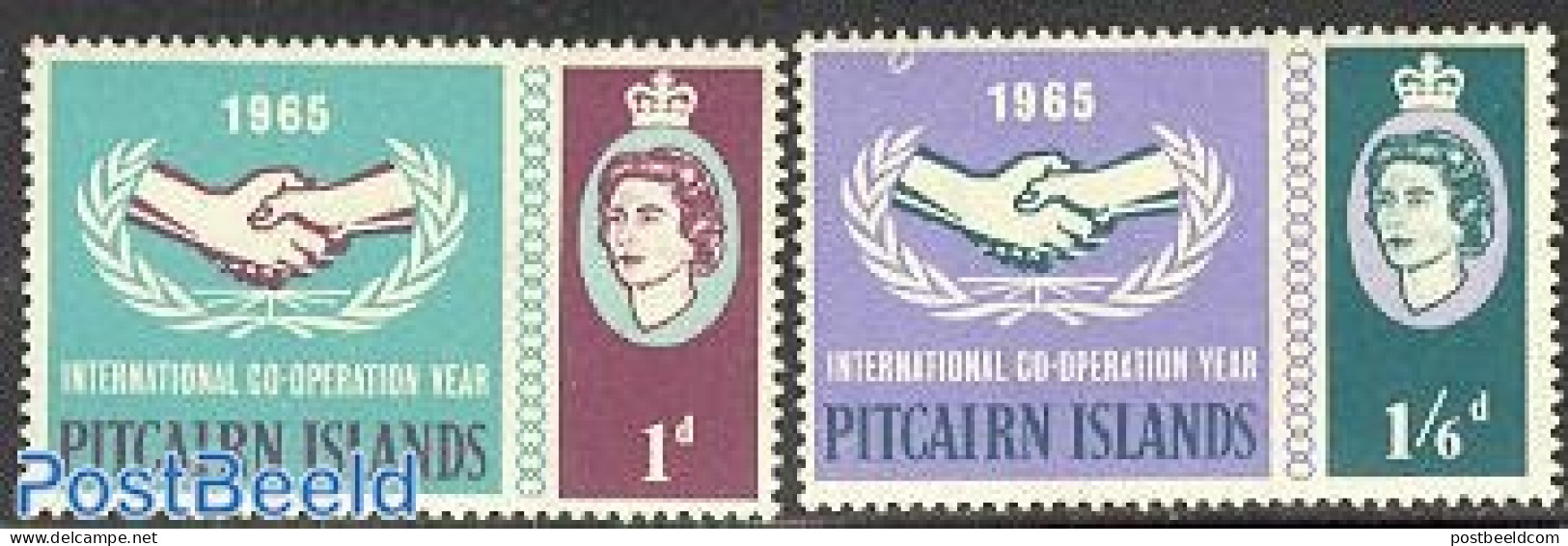 Pitcairn Islands 1965 International Co-operation 2v, Mint NH, History - United Nations - Other & Unclassified