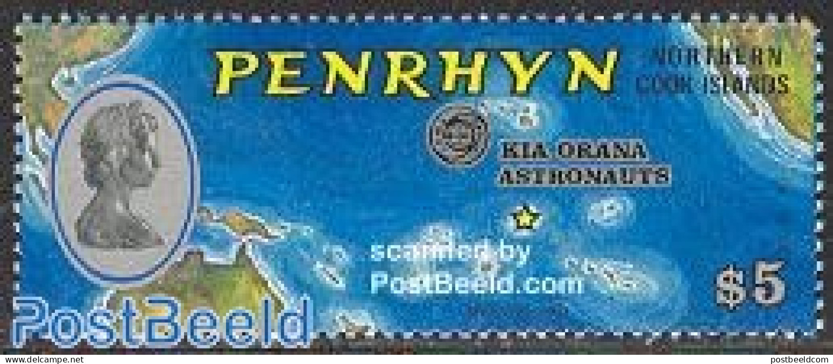 Penrhyn 1975 Kia Orana, Astronauts 1v, Mint NH, Transport - Various - Space Exploration - Maps - Géographie